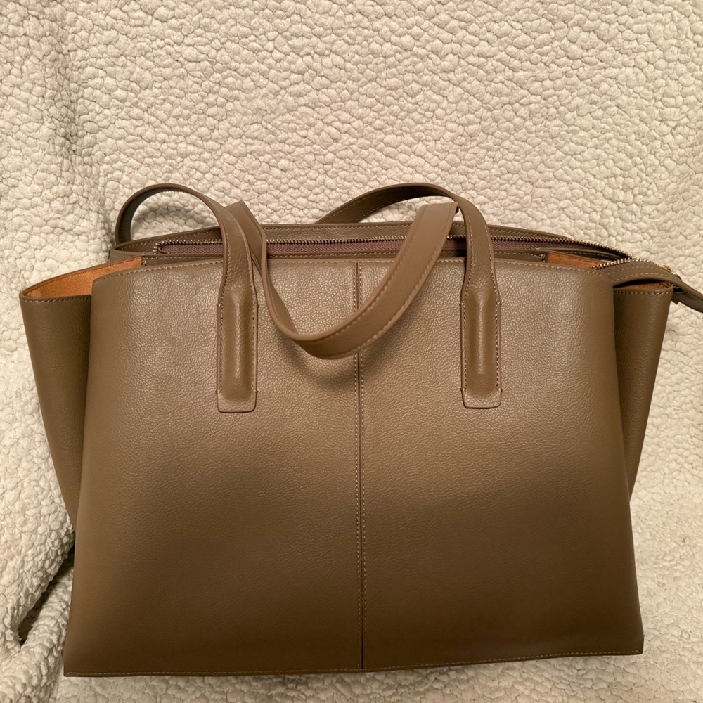Elegant Brown Leather Tote Bag